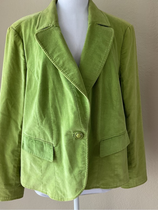 Caslon Jackets & Blazers - Caslon Nordstrom Lime Green Blazer Jacket 1X Plus Cotton Stretch Single Button
